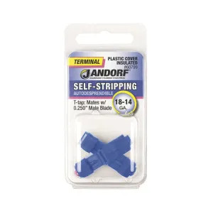 Jandorf 60799 Jandorf 60799 Terminal Self-Stripping 18-14 Ga. Plastic Cover Insulated T-tap-Mates w/.250