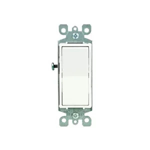 Leviton M32-05601-2WM Leviton M32-05601-2WM Decora Grounding Rocker Switch, 120/277 VAC, 12 A, 1 P