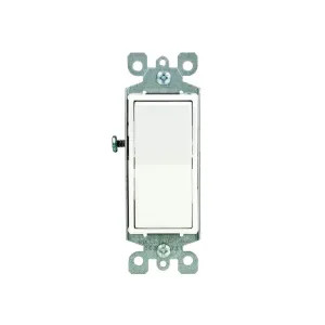 Leviton R58-05604-2WS Leviton R58-05604-2WS Decora Rocker Switch, 120/277 VAC, 15 A, 1 P