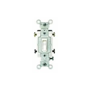 Leviton S02-CS415-2WS Leviton S02-CS415-2WS Grounded Toggle Switch, 120/277 VAC, 15 A, 2 P, White