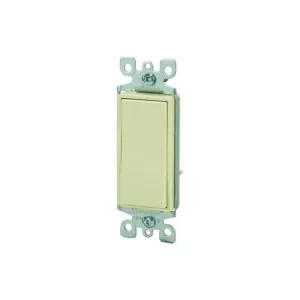 Leviton S11-05601-2IS Leviton S11-05601-2IS Decora Grounding Rocker Switch, 120/277 VAC, 12 A, 1 P