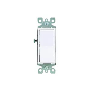 Leviton S12-05601-2WS Leviton S12-05601-2WS Decora Grounding Rocker Switch, 120/277 VAC, 12 A, 1 P