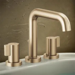 Brizo T67335-GLLHP Brizo Litze Two-Handle Deck-Mount Roman Tub Faucet Trim, 3-Hole, Ceramic Cartridge, Less Handles, Brilliance Luxe Gold - T67335-GLLHP