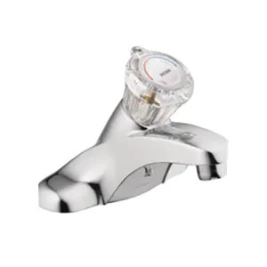 Moen WS84500 Moen Adler Single-Handle Low Arc Chrome Centerset Lavatory Faucet, 1.2 GPM, Clear Knob Handle, WaterSense, Three-Hole, Metal - WS84500