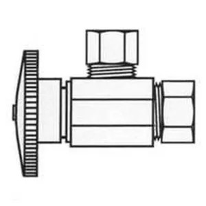 Plumb Pak PP2670PCLF Plumb Pak PP2670PCLF Quarter Turn Angle Stop Valve, 5/8 X 7/16 in, Compression X Compression, Chrome Plated