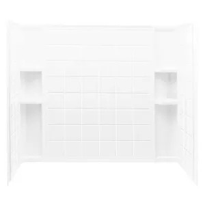 Sterling 71124100-0 Sterling Ensemble 7112 3-Piece Tile Surface Shower Wall Kit, 60 in L X 33-1/4 in W X 54 in H, White