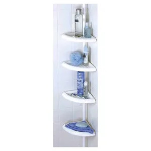 Zenith 2104W Zenith 2104W 4-Shelf Pole Caddy, For Use With Tub and Shower, 97 in L X 10-1/2 in W X 7.13 in H