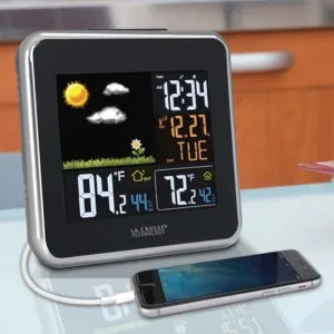 La Crosse 308-146 La Crosse Wireless Atomic Color Weather Station with USB Charging - 308-146