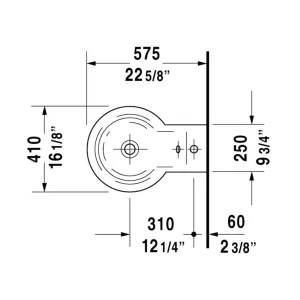 Duravit 2741500001 Duravit 02741500001 Starck 1 Single Hole Wall Mount Bidet in White Finish 