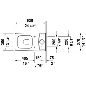 Duravit 21160900921 Duravit 21160900921 Vero Dual Flush Two-Piece Floor Mounted Close Coupled Square Toilet - White