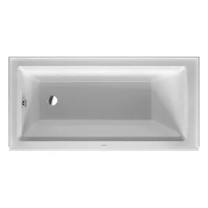 Duravit 700356000000091 Duravit Architec 60in Rectangular Soaking Bathtub with 20-1/2in Panel Height, Left Drain, Alcove, Acrylic, White - 700356000000091
