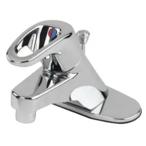 Gerber G0040524 Gerber Hardwater Single Handle Chrome Bathroom Faucet with Metal Pop-Up Drain, 1.2 GPM, One to Three Hole Installation, Loop Handle - 40-524