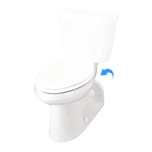 Gerber 21-975 Gerber Maxwell ErgoHeight White Elongated Toilet Bowl Only, 1.28 GPF, 4-1/4