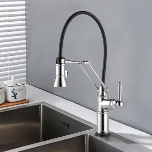 Brizo 64225LF-PC Brizo Artesso Single-Handle Articulating Kitchen Faucet w/ 2-Function Sprayer, SmartTouch, MagneDock, 1.8 GPM, Polished Chrome - 64225LF-PC