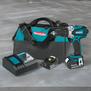 Makita XPH03MB Makita 18V LXT Lithium-Ion 1/2in Cordless Hammer Driver-Drill Kit with 2-Pack 4.0Ah Battery, Charger, and Case - XPH03MB
