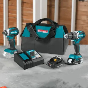 Makita XT269R Makita 18V LXT Lithium-Ion Compact Brushless Hammer Driver-Drill and Impact Driver Combo Kit (2.0Ah) - XT269R