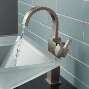 Delta 753LF-SS Delta Vero High-Arc Deck-Mount Stainless Vessel Lavatory Faucet, Less Drain, 1.2 GPM, Single-Handle, Lever Handle - 753LF-SS