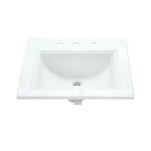 Kohler 2337-8-0 KOHLER Memoirs Stately Drop-in Bathroom Sink, 3 Hole, 8in Centers, White - K-2337-8-0