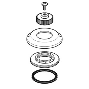Brizo RP81127GL Brizo RP81127GL Rook 68460-GLLHP Handle Base, Spline, Adapter and Screw - Luxe Gold