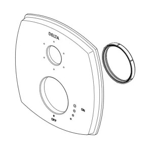 Delta RP100391 Delta Stryke 7in Chrome Metal Escutcheon for 27S and 27T Series 6-Setting Diverter Trim - RP100391