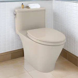 Toto MS642124CEFG#03 TOTO Nexus One-Piece Elongated 1.28 GPF Universal Height Toilet with CEFIONTECT and SS124 SoftClose Seat, WASHLET+ Ready, Bone - MS642124CEFG#03