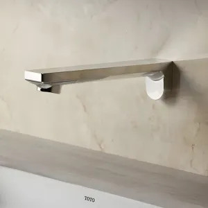 Toto TEL1D3-D20E#CP TOTO Libella EcoPower M Wall-Mount Touchless Lavatory Faucet with Thermostatic Mixing Valve, Vandal Resistant Aerator, Polished Chrome - TEL1D3-D20E#CP