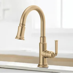 Brizo 63974LF-GL Brizo Rook Single-Handle Pull-down Prep Faucet, MagneDock, Lever Handle, 1.8 GPM, Brilliance Luxe Gold - 63974LF-GL