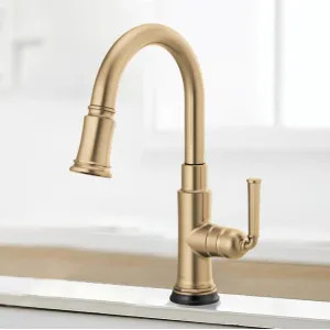 Brizo 64074LF-GL Brizo Rook Single-Handle Pull-down Kitchen Faucet, SmartTouch, MagneDock, Lever Handle, 1.8 GPM, Brilliance Luxe Gold - 64074LF-GL