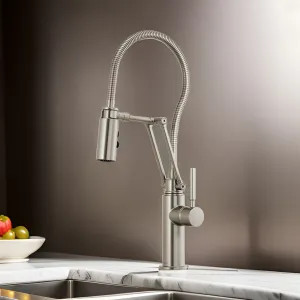 Brizo 63121LF-SS Brizo Solna Single-Handle Articulating Kitchen Faucet with Finished Hose, MagneDock, 1.8 GPM, Brilliance Stainless - 63121LF-SS