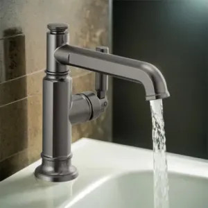 Brizo 65076LF-SL-ECO Brizo Invari Single-Handle Deck-Mount Brilliance Luxe Steel Bathroom Faucet, 1.2 GPM, Single-Hole, Ceramic Cartridge - 65076LF-SL-ECO