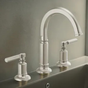 Brizo 65376LF-NKLHP Brizo Invari Two-Handle Widespread Bathroom Faucet with Arc Spout, 1.5 GPM, Brilliance Luxe Nickel - 65376LF-NKLHP