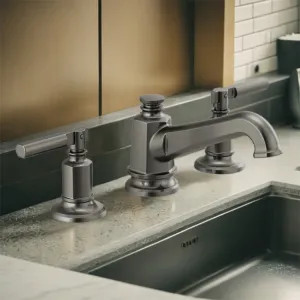 Brizo 65378LF-SLLHP Brizo Invari Two-Handle Widespread Bathroom Faucet with Pop-Up, 1.5 GPM,  Brilliance Luxe Steel - 65378LF-SLLHP