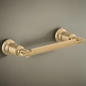 Brizo 694776-GL Brizo Invari 8-inch Wall-mounted Single Towel Bar, Brass Constructed, Brilliance Luxe Gold - 694776-GL
