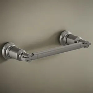 Brizo 694776-SL Brizo Invari 8-inch Wall-mounted Single Towel Bar, Brass Constructed, Brilliance Luxe Steel - 694776-SL