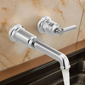 Brizo T65776LF-PCLHP-ECO Brizo Invari Single-Handle Bathroom Faucet, Wall-Mount, Less Handle and Drain, 1.2 GPM, Polished Chrome - T65776LF-PCLHP-ECO