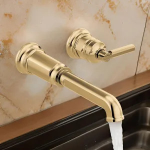 Brizo T65776LF-PGLHP Brizo Invari Single-Handle Bathroom Faucet, Wall-Mount, Less Handle and Drain, 1.5 GPM, Brilliance Polished Gold - T65776LF-PGLHP