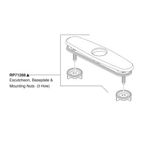 Peerless RP71268BL Peerless Precept Matte Black 10in Escutcheon, Base Plate, and Mounting Nut - RP71268BL