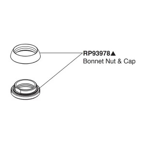 Peerless RP93978BL Peerless Replacement Part Matte Black Bonnet Nut and Cap - RP93978BL