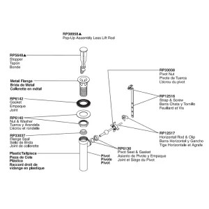 Peerless RP38958BL Peerless Matte Black Pop-Up Drain Assembly - RP38958BL