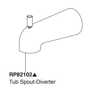 Peerless RP82102BL Peerless Matte Black 5in Slip-On Diverter Tub Spout -  RP82102BL
