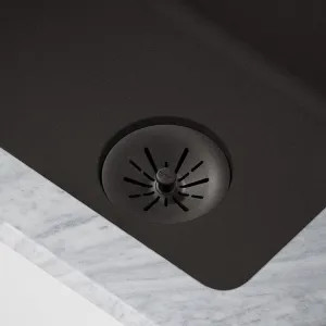 Elkay LKPDQSBK Elkay Quartz Perfect Drain Black 3-1/2in Removable Polymer Basket Strainer and Rubber Stopper - LKPDQSBK