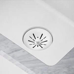 Elkay LKPDQSWH Elkay Quartz Perfect Drain White 3-1/2in Removable Polymer Basket Strainer and Rubber Stopper - LKPDQSWH