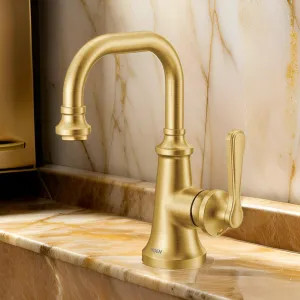 Moen S44101BG Moen Colinet Single-Handle Bathroom Faucet with Metal Pop-Up, 1.2 GPM, Lever Handle, Brushed Gold - S44101BG