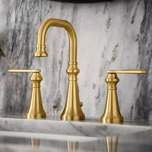 Moen TS44102BG Moen Colinet Two-Handle Widespread Lavatory Faucet, 1.2 GPM, Lever Handles, WaterSense, Brushed Gold - TS44102BG