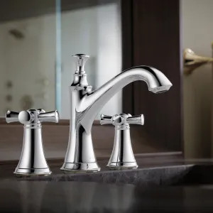 Brizo 65305LF-PCLHP-ECO Brizo Baliza Two-Handle Widespread Deck-Mount Polished Chrome Bathroom Faucet with Metal Pop-Up, 1.2 GPM, Three-Hole, Less Handles - 65305LF-PCLHP-ECO