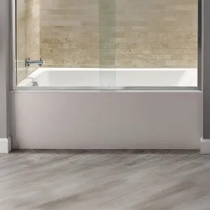 American Standard 2574202.011 American Standard Studio 60in x 32in Arctic White Acrylic Soaker Tub with Built-In Apron, Lumbar Support, Left Drain - 2574202.011
