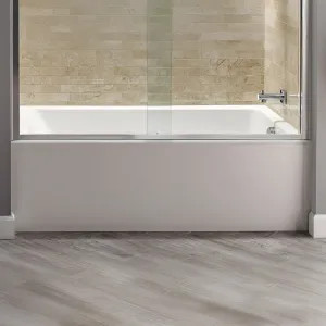American Standard 2574102.020 American Standard Studio 60in x 32in x 18in Above Floor Rough Acrylic Soaker Tub with Apron, Right Drain, White - 2574102.020