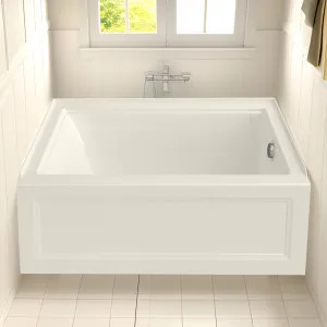 American Standard 2544102.222 American Standard Town Square S 60in x 32in Linen Soaker Tub with Apron, Acrylic, Right Hand Drain - 2544102.222