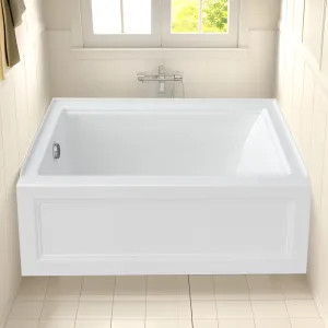 American Standard 2544202.020 American Standard Town Square S 60in x32in Acrylic Tub with Built-in Apron, Left Hand Drain, White - 2544202.020