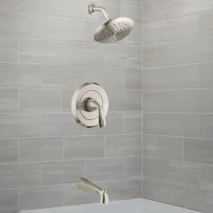 American Standard TU186502.295 American Standard Fluent 2.5GPM Brushed Nickel Tub and Shower Trim Kit with Showerhead, Double Ceramic Pressure Balance Cartridge, Single Lever Handle - TU186502.295